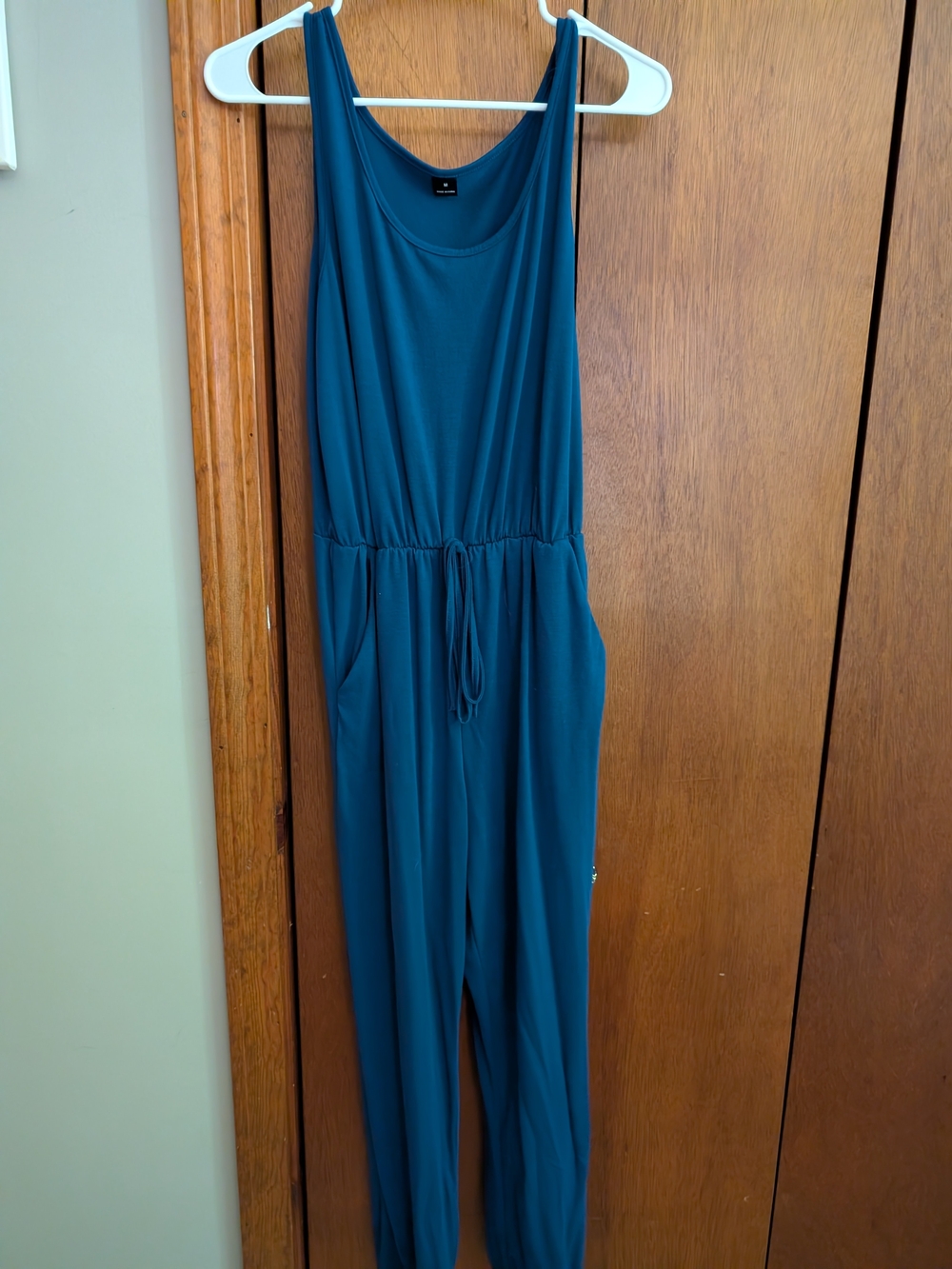 SHEIN Teal Sleeveless Drawstring Waist Jumpsuit
